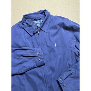 VTG Polo Ralph‎ Lauren Jacket Sz 2LT  Blue Harrington Bomber Zip Up Car Jacket